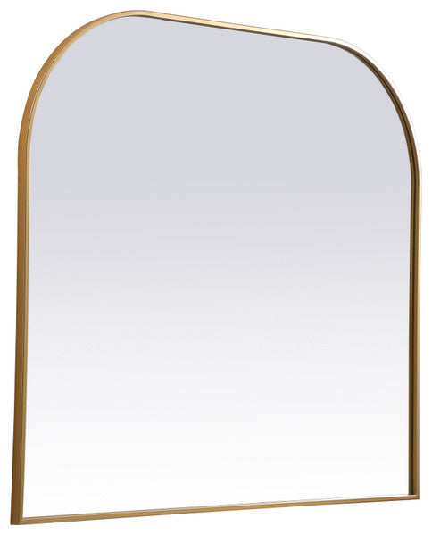 Elegant Decor Metal Frame Arch Mirror 42X38" in Brass
