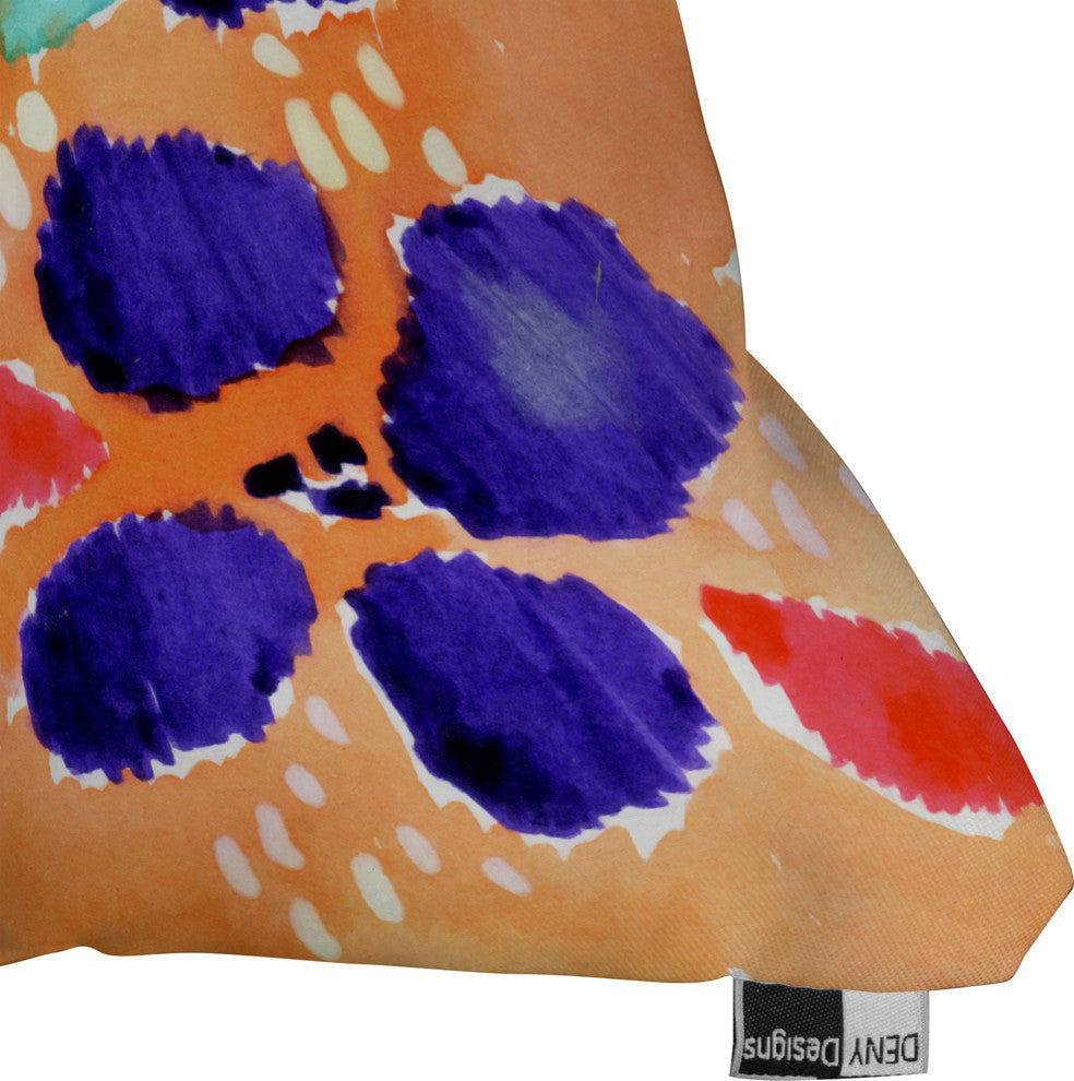 Deny Designs Cayenablanca Ikat Flowers Outdoor Throw Pillow