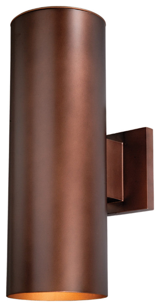 Vaxcel, Chiasso Aluminum Outdoor Wall Sconce, Bronze, 2 Light, 14"