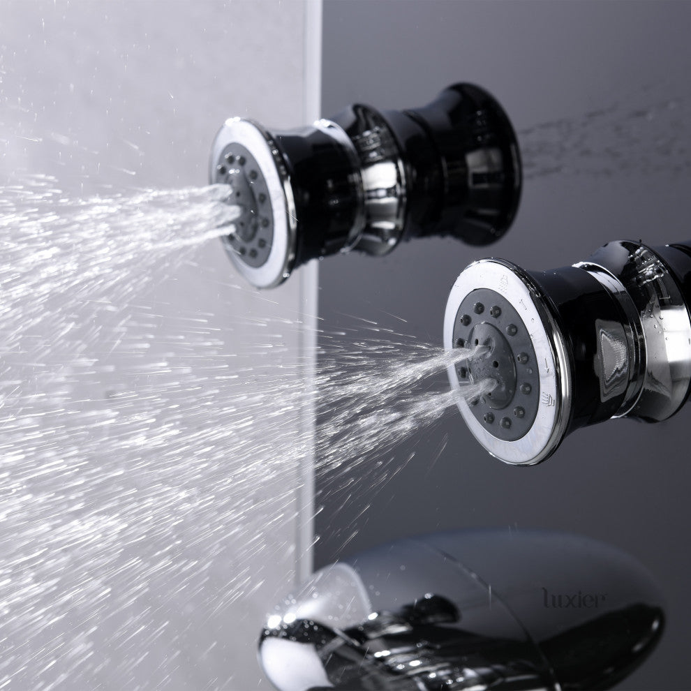 Luxier 51" 6-Jet Shower Panel With Rainfall Shower Head Hand Shower, Black