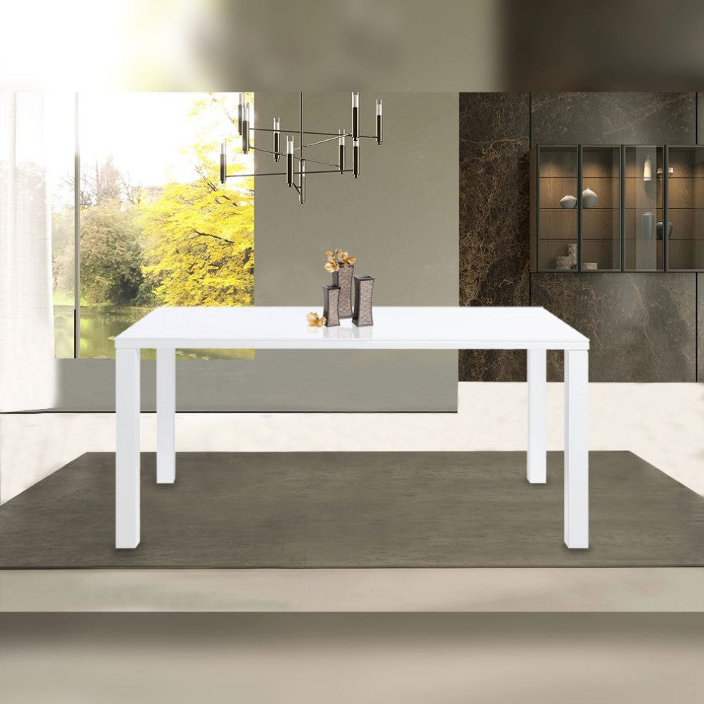 ACME Pagan Dining Table, White High Gloss Finish