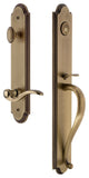 Arc 1-Piece Handleset, S Grip and Bellagio Lever, Vintage Brass, 846766