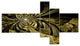 Colorful Fractal Flower Pattern, Abstract Art on Canvas, 60"x32", 5 panels