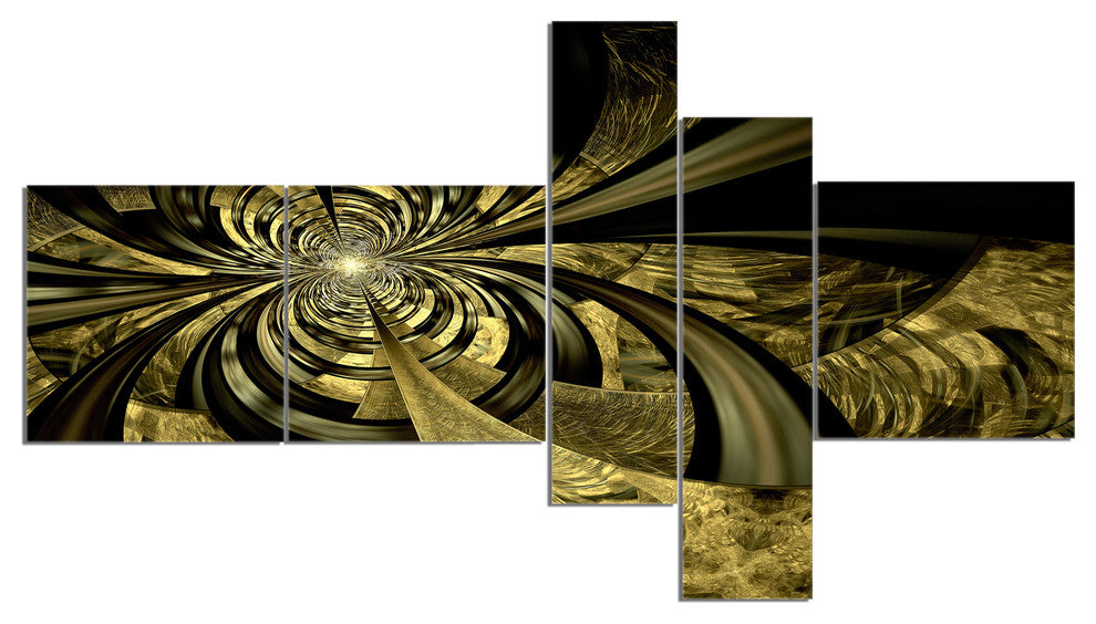 Colorful Fractal Flower Pattern, Abstract Art on Canvas, 60"x32", 5 panels