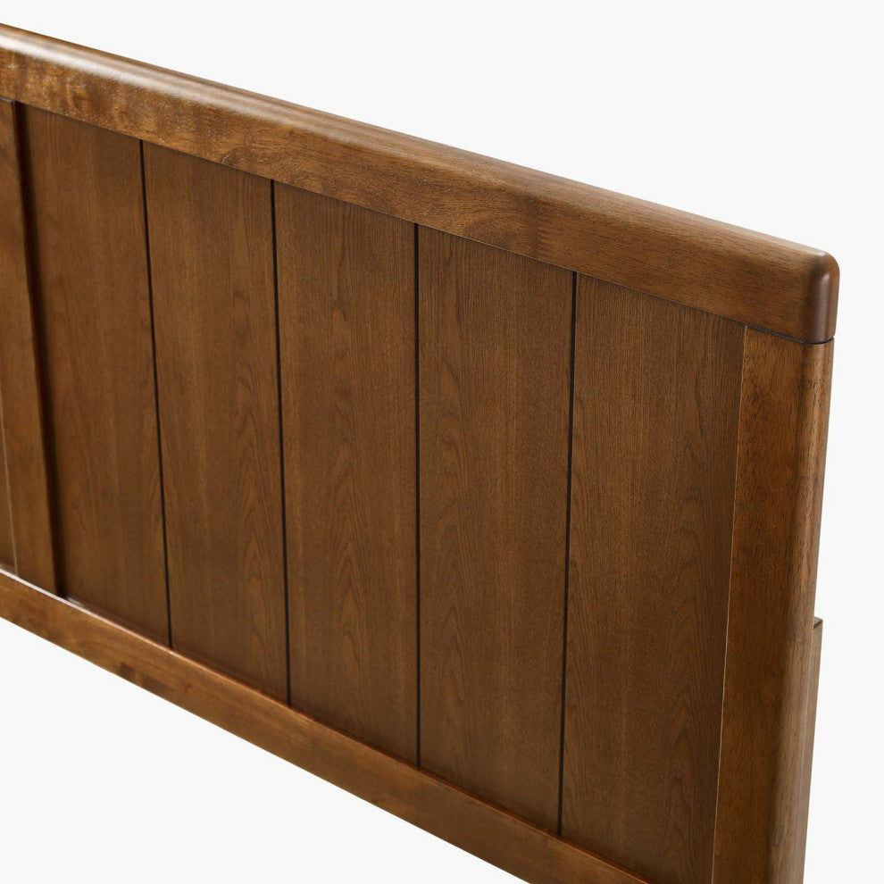 Headboard, King Size, Wood, Brown Walnut, Modern Mid-Century, Bedroom Master