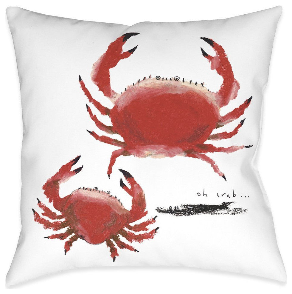 Laural Home Oh Crab 18" X 18" Indoor Decorative Pillow