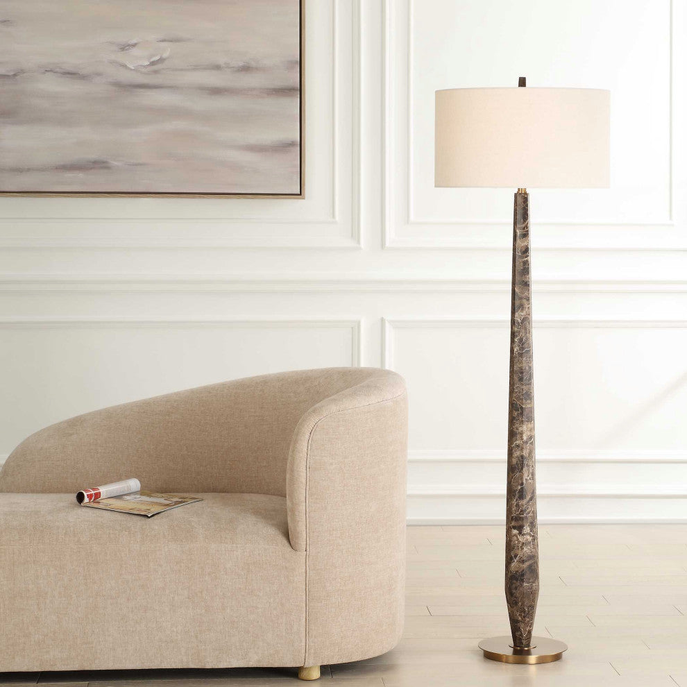 Uttermost Tyree Brown Marble Floor Lamp