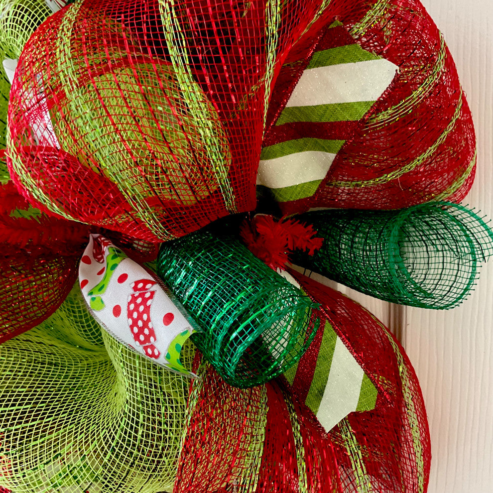 Merry and Bright Christmas Gnome Handmade Deco Mesh