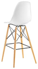 Modern Contemporary Bar Stool, White, Plastic, Steel