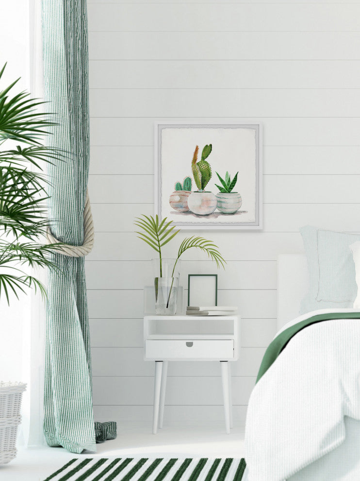 "Cactus Planters" Framed Painting Print