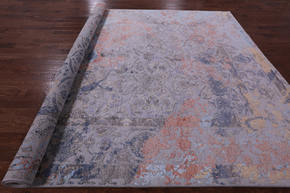 Persian Wool and Silk Hand Knotted Rug 10' 0" X 14' 1" Q11803