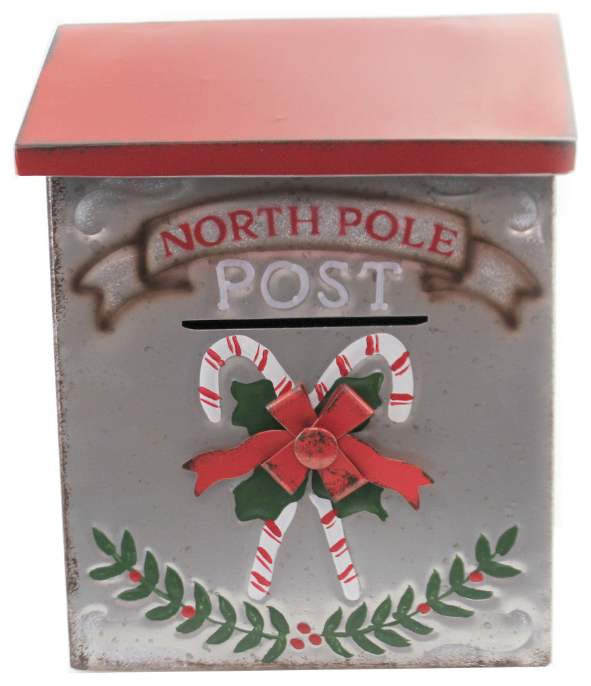 Christmas Letters To Santa Mail Box Metal North Pole Post 9737060