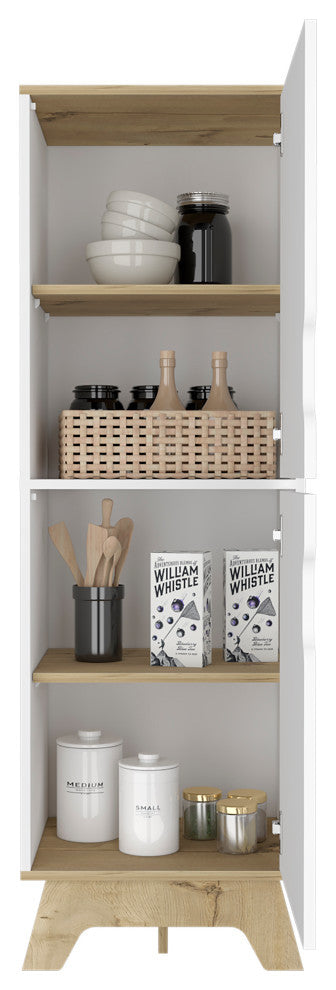 British Single Pantry Light Oak-White