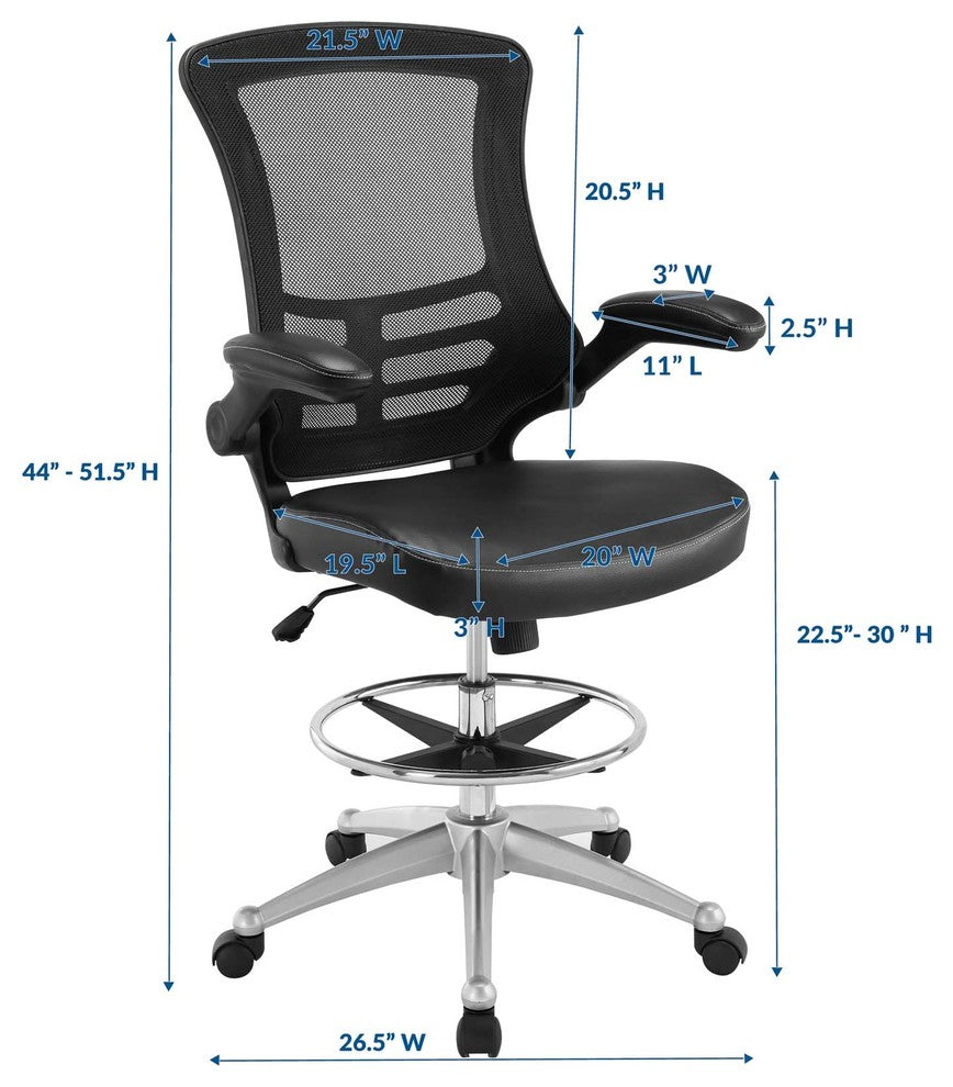 Black Attainment Vinyl Drafting Chair