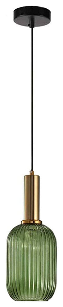 Modern Green Pendant Light Fixture, Island, Striped Pendant Lamp