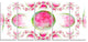 Pink Exotic Pattern on White, Abstract Art on Canvas, 60"x28", 5 Panels