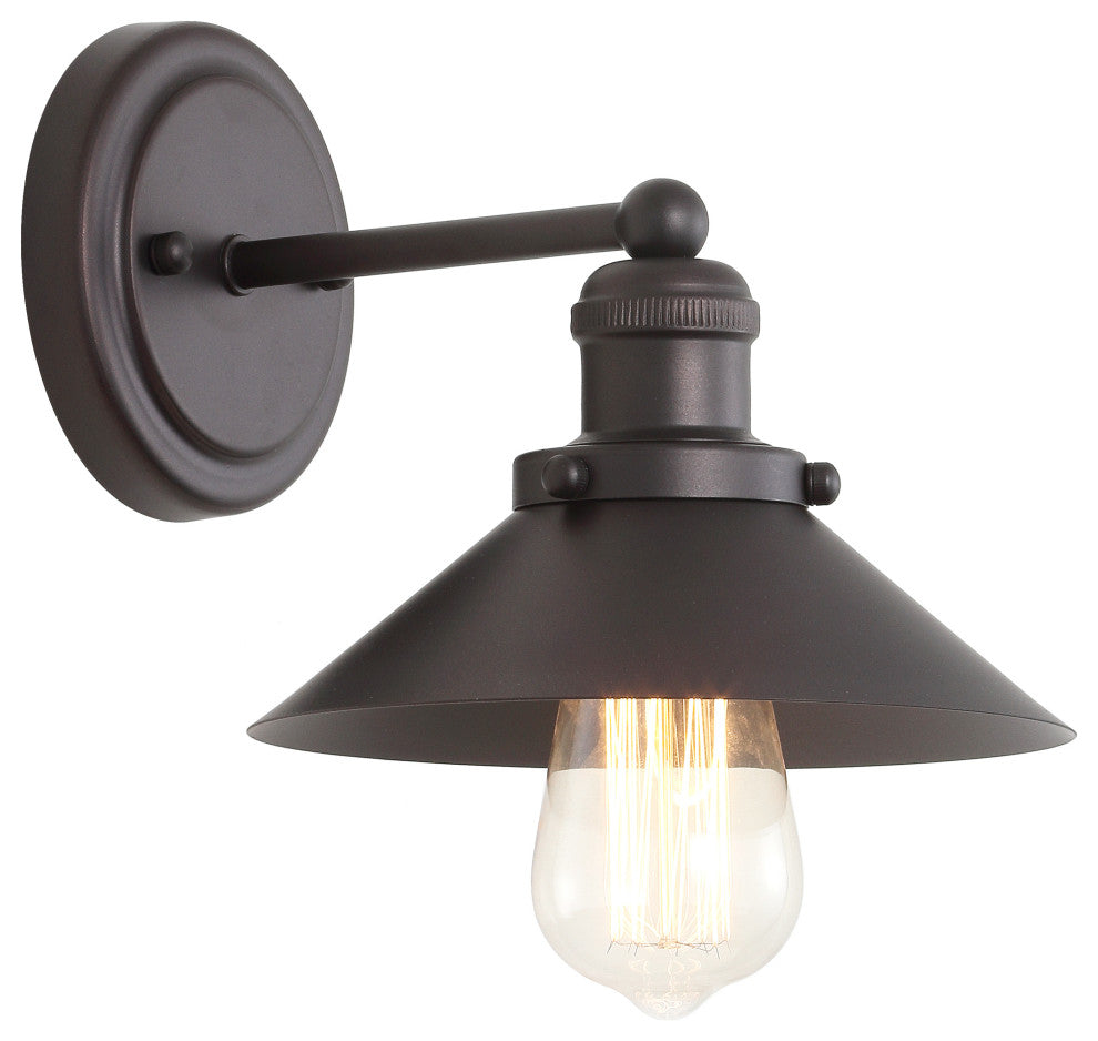June Metal Shade Sconce, Oil Rubbed Bronze, 1-Light