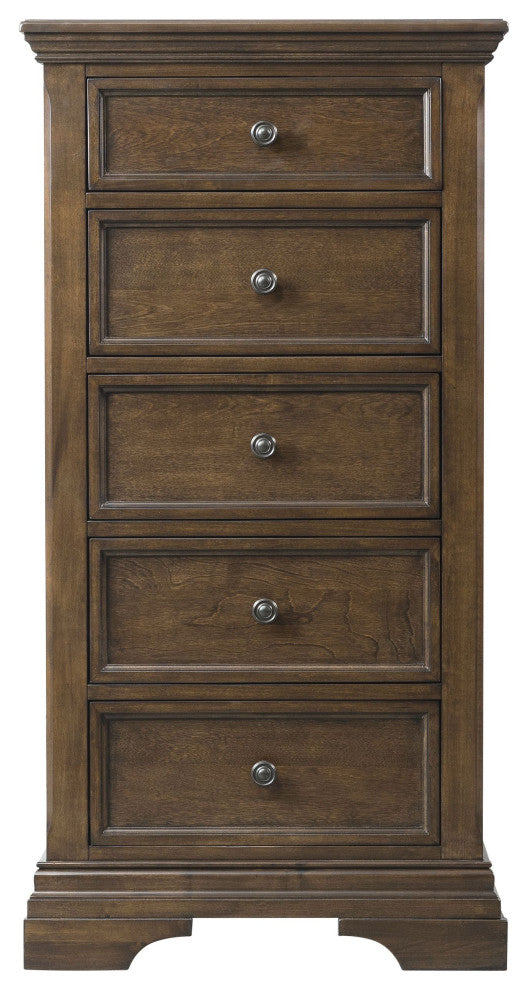 Olivia 5-Drawer Wood Pier Chest, Rosewood