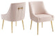 Side Dining Chair, Set of 2, Velvet, Metal, Pink, Modern, Cafe Bistro Restaurant