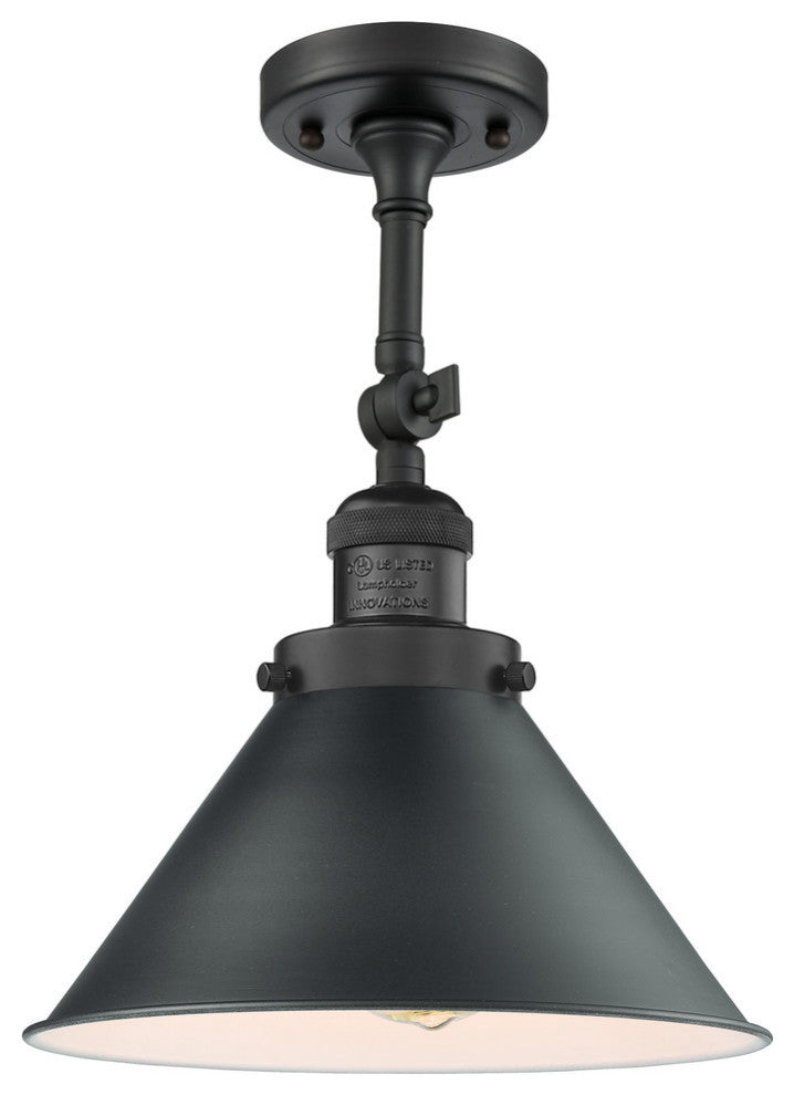 Briarcliff 1-Light Semi-Flush Mount, Matte Black