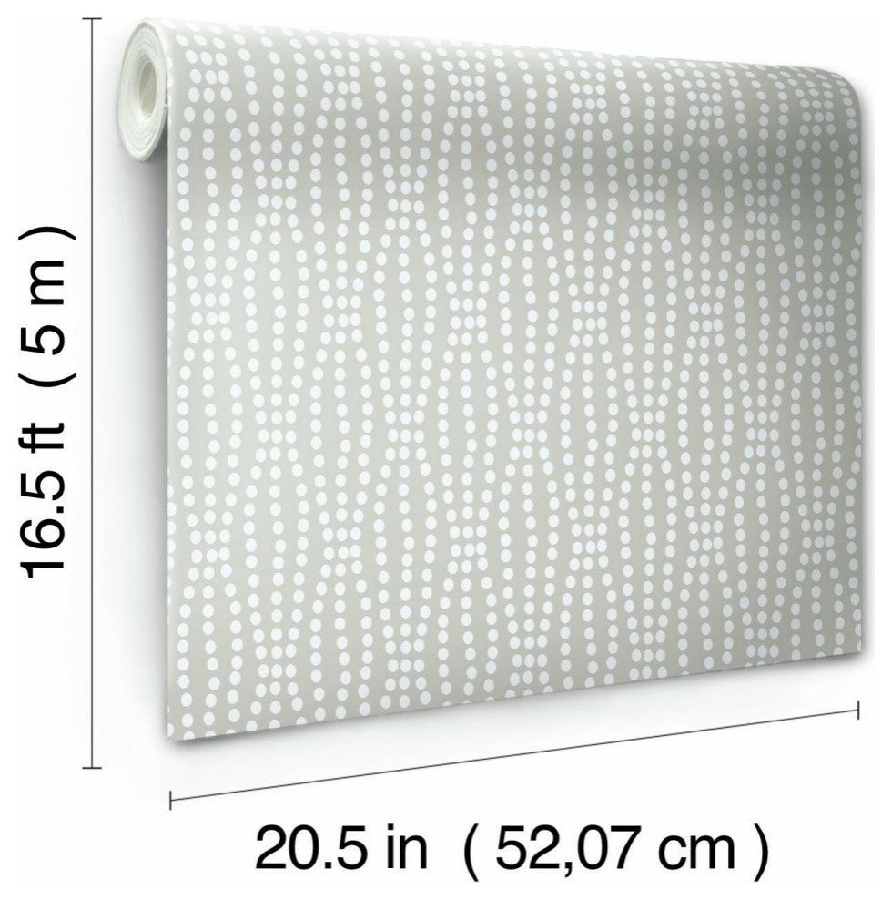 Taupe & White Strands Peel & Stick Wallpaper