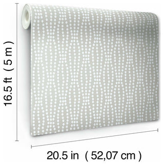 Taupe & White Strands Peel & Stick Wallpaper