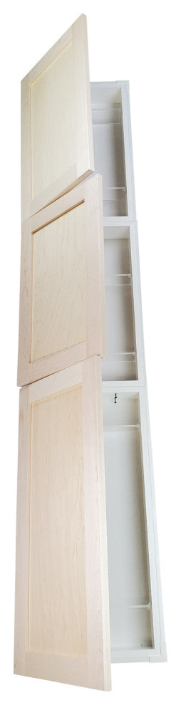 Fruitville Shaker Style Frameless Recessed Wood Pantry Cabinet, 14x78, Unfinished