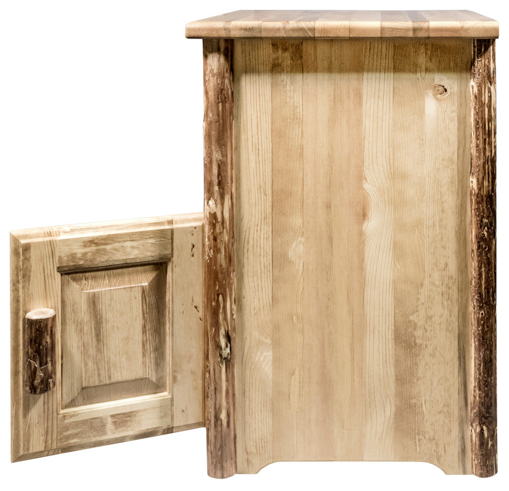 Glacier Country End Table with Door, Right Hinged