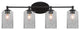 Capri 4-Light Bath Bar, Matte Black/Smoke Bubble