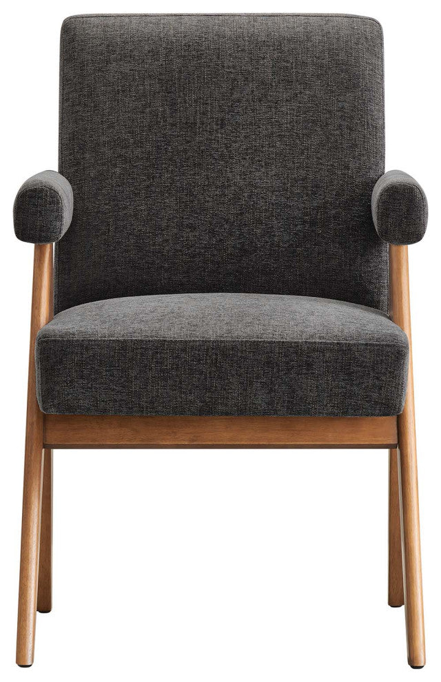 Lyra Fabric Dining Room Chair, Set of 2, Dark Gray Fabric