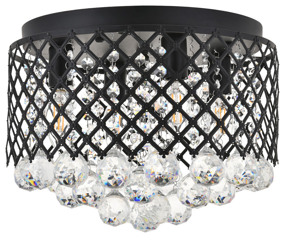 Matte Black Finish 4-Light Flush Mount