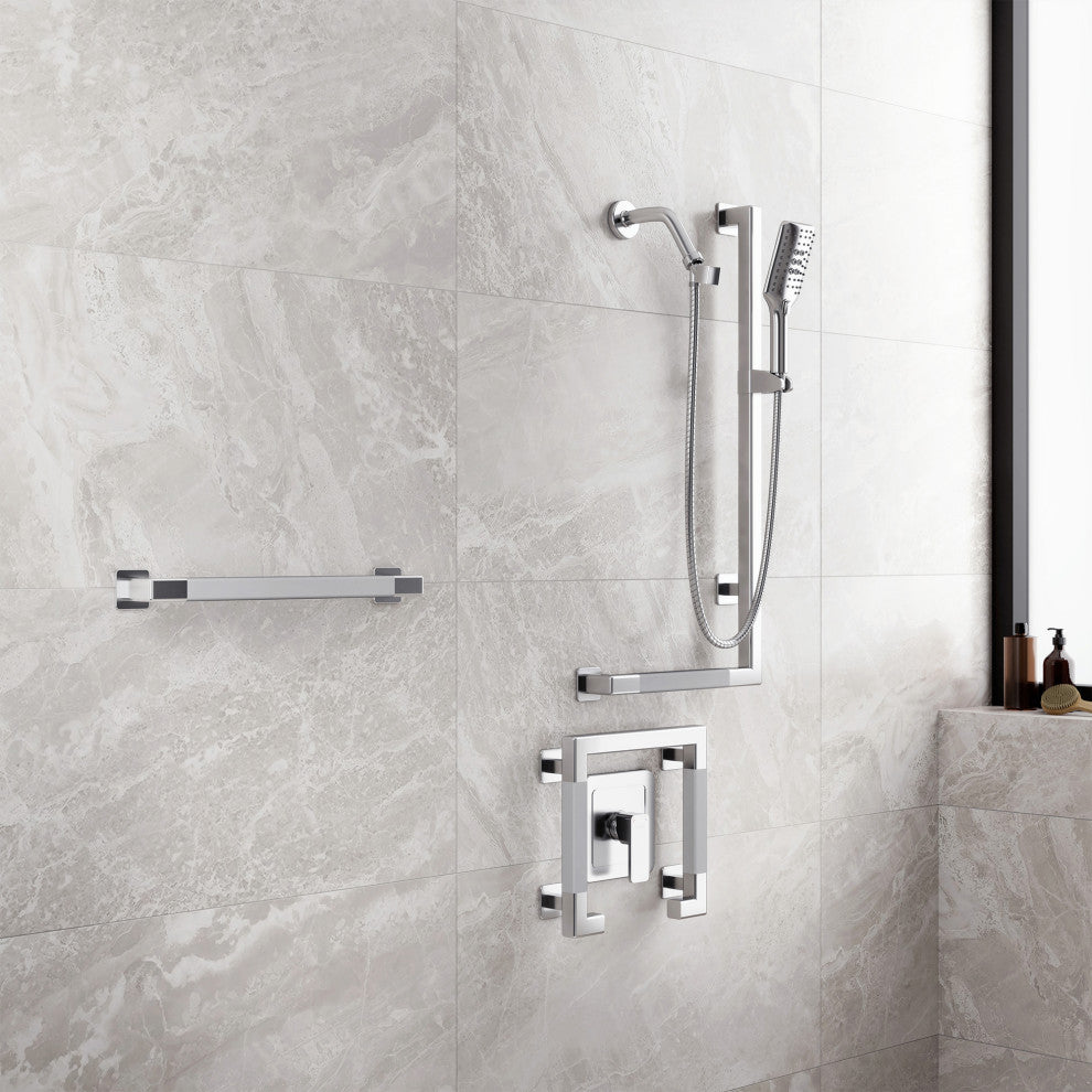 Seville Slide Bar With Handshower, 2.5 GPM, Chrome, Right