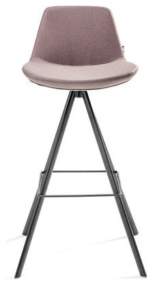 Pera Ellipse Barstool, Goldsmith Orange Wool, Static Black Base