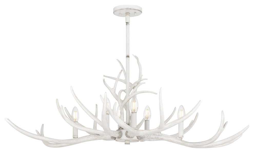 Quoizel BSH640 Brosh 6 Light 42"W Antler Candle Style Chandelier - Antique