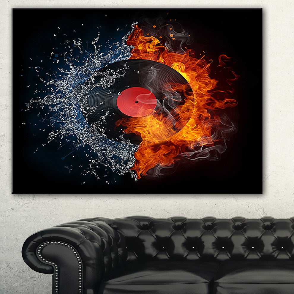 "Record" Abstract Digital Canvas Print, 32"x16"