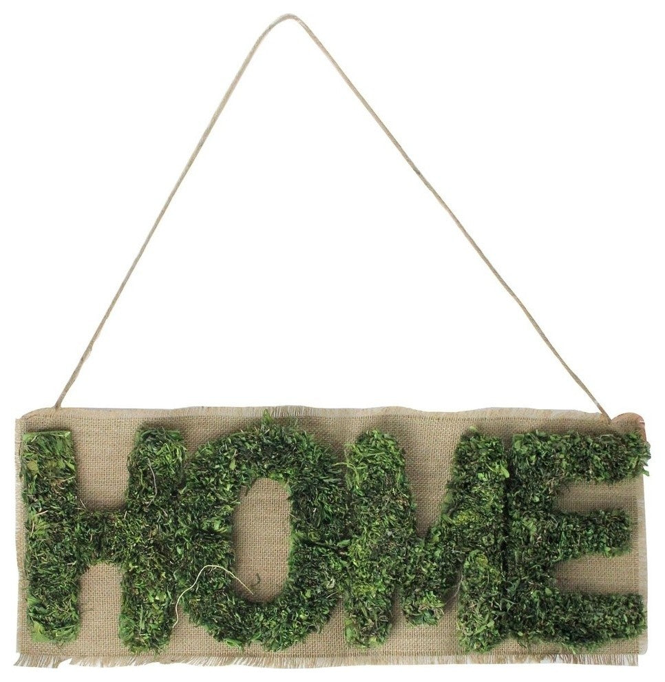 24" Cozy Brown and Green "œHome" Hanging Wall Decoration