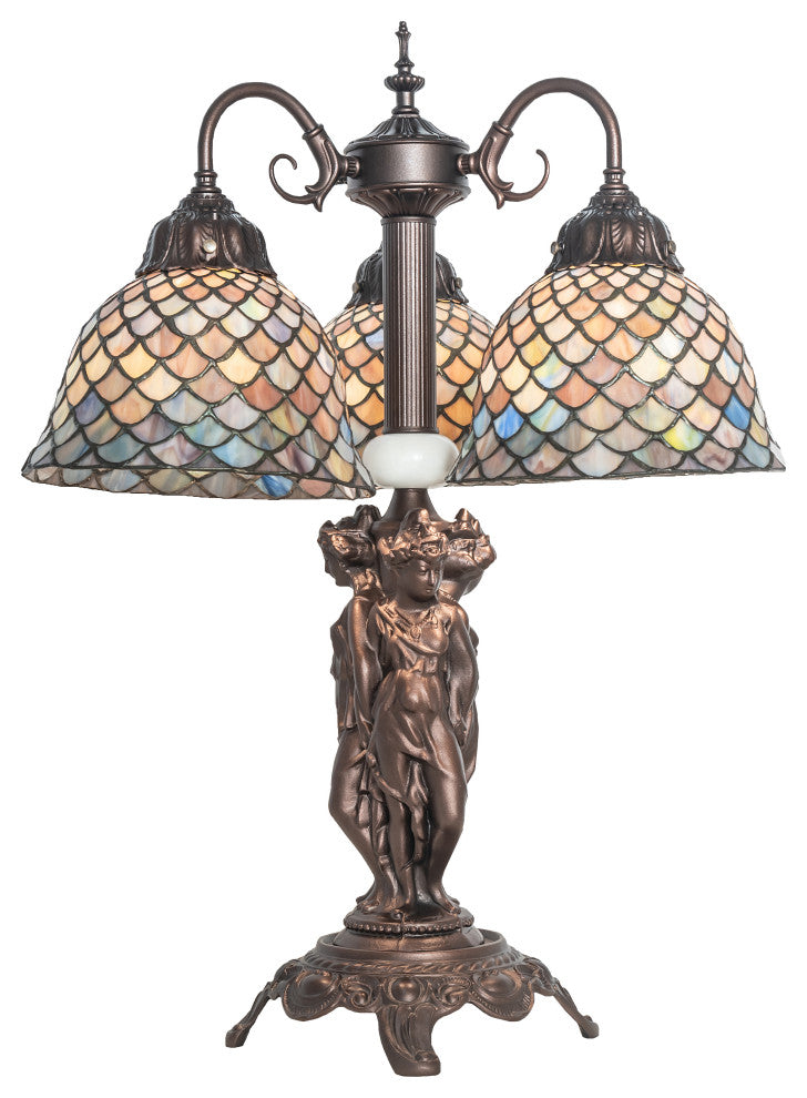 23 High Tiffany Fishscale 3 Light Table Lamp