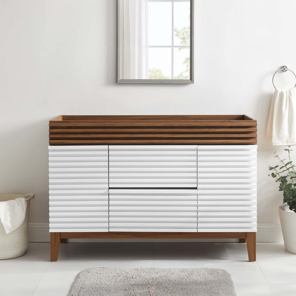 Render 48" Single Bathroom Vanity Cabinet, White Walnut