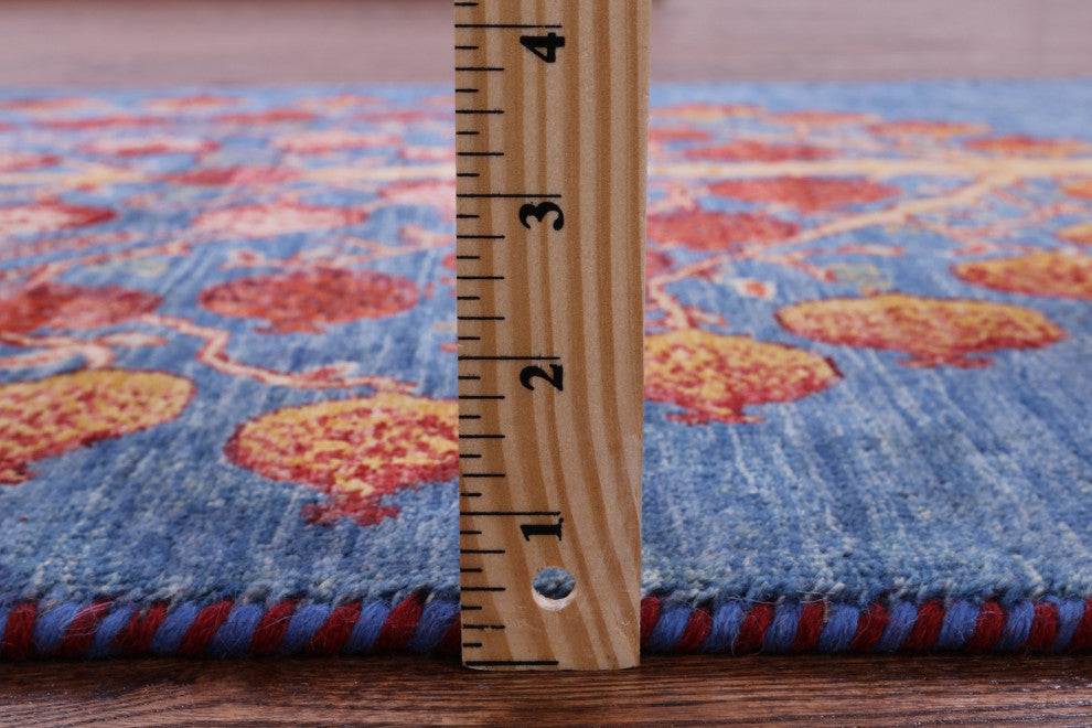 3' 3" X 4' 7" Persian Gabbeh Pomegranate Tree Wool Rug Q11061