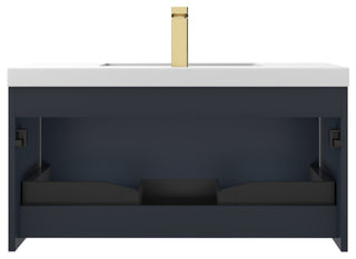 Floating Bathroom Vanity with Sink, Wall Mounted Vanity, Blue, 36" W/ Sink