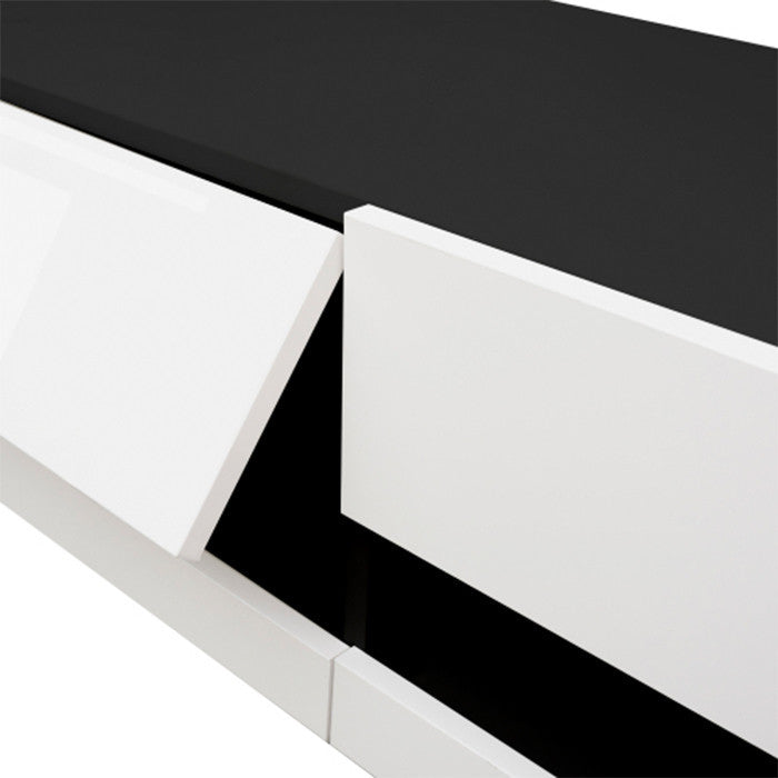 Modern white MDF benches Wall Mounted Floating TV stand with 20 Color LEDs