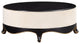 47" X 47" X 19" Cream Fabric Black Wood Upholstered, Base Cocktail Table