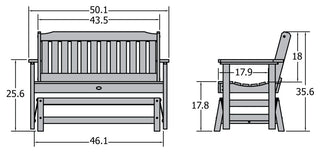 Lehigh Garden Gliding Bench 4', White