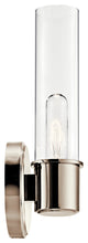Aviv 13" 1 Light Wall Sconce With Clear Glass, Polished Nickel