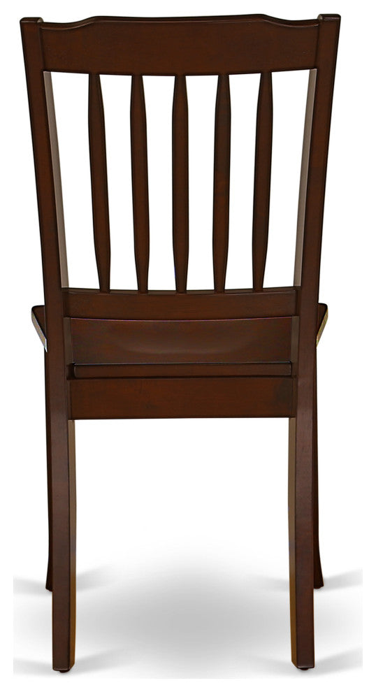 Oxda5-Mah-W 5Pc Square 36 Inch Table And 4 Vertical Slatted Chairs
