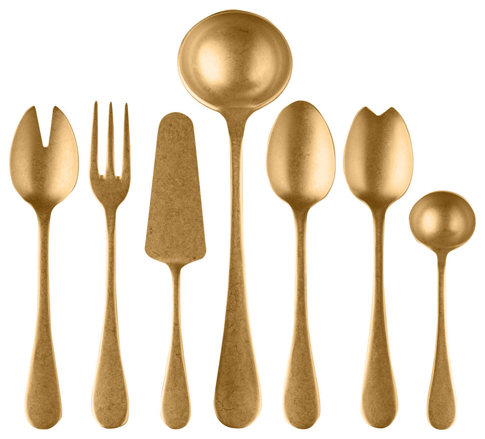 Vintage Serving Set 7-Piece Set, Gold