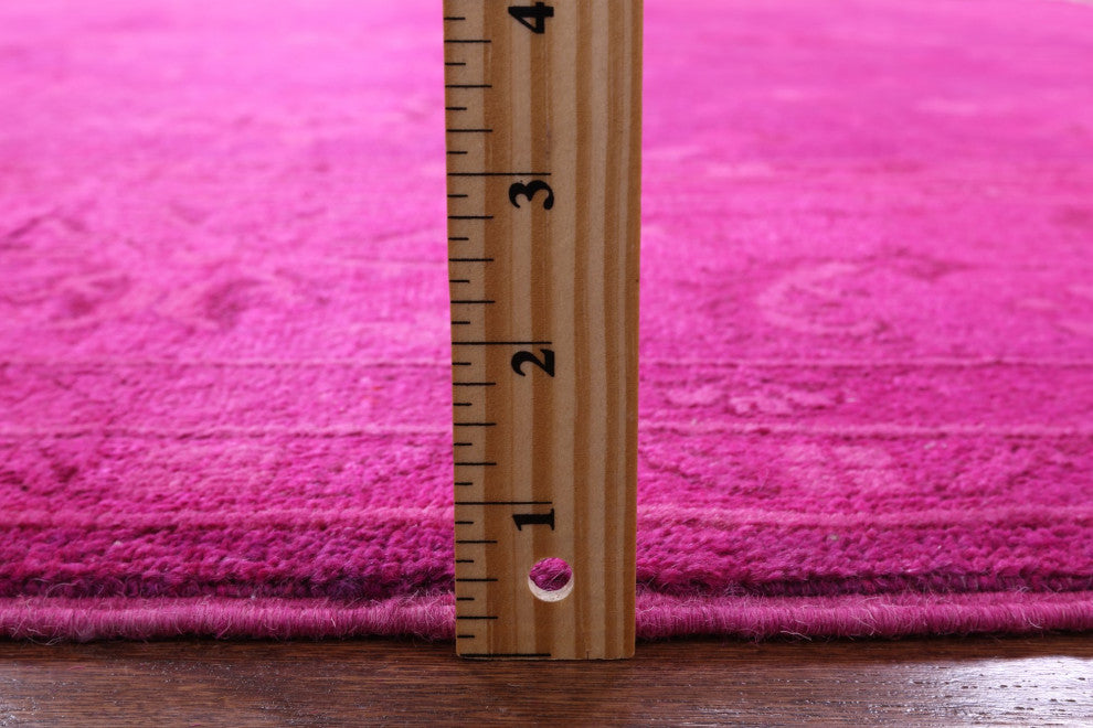 8' 0" X 9' 7" Overdyed Full Pile Handmade Wool Rug - Q12709