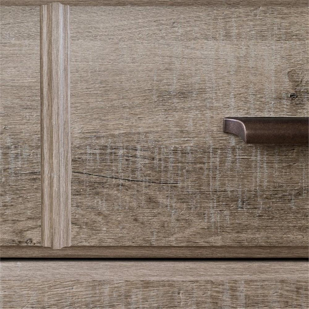 South Shore Versa 8 Drawer Wood Dresser in Weathered Oak