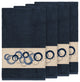 Linum Home Textiles Annabelle Embellished, Midnight Blue, Bath Towel, 4-Piece Se
