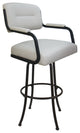 Swivel Counter Metal Bar Stool, Ocean Beige Vinyl, Brown, 26"